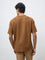 ETA Brown Textured Relaxed-Fit Cotton-Blend T-Shirt