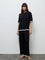 Wunderlove Black Contrast Detailed Top