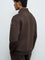 Nuoflexx Dark Brown Text Detailed Relaxed-Fit Sweatshirt