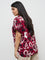 Gia Red Floral Printed Blouse