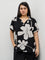 Gia Black Floral Printed Blouse