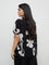 Gia Black Floral Printed Blouse