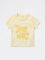 HOP Kids Girls Yellow Embroidered Cotton T-Shirt