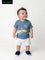 2-Piece HOP Baby Boys Dusty Blue Animal Printed Cotton Set