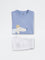 2-Piece HOP Baby Boys Dusty Blue Animal Printed Cotton Set