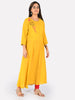 Neeru's Yellow Embroidered Fit & Flare Kurta
