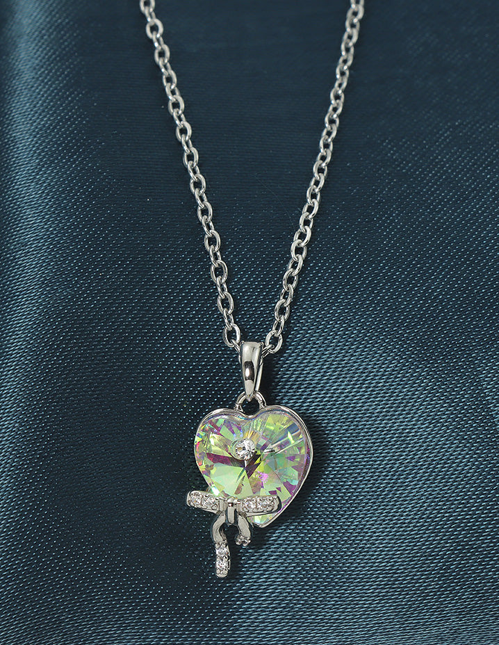 Swarovski Crystal Prism Heart Chain Pendant