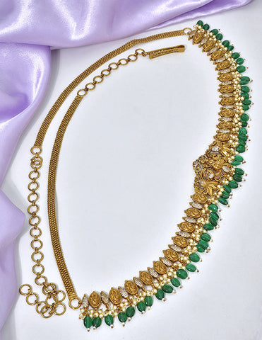 Designer  Zirconia Antique Chain Vaddanam