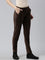 Dark Brown Cotton Polyester Corduroy Jeggings