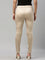 Women Solid Light Gold Mid Rise Shiny Pants