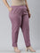 Women Solid Lilac Cotton Pencil Pant