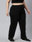 Women Solid Black Mid Rise Track Pant