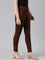 Dark Brown Cotton Stretch Cropped Leggings