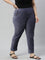 Women Solid Dark Jean Blue Mid Rise Corduroy Jeggings