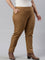 Women Solid Light Brown Mid Rise Suede Treggings