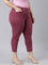 Women Solid Plum Mid Rise Cropped Jeggings