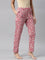 Women Printed Red Cotton Lounge Pants