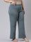 Women Solid Ocean Green Ponte Wide Leg Pants