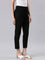 Women Solid Black Crepe Pants