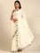 Cream satin saree with Swarovski embroidered border