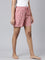 Women Printed Medium Pink Viscose Mid Rise Lounge Shorts