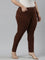 Women Solid Dark Brown Super Stretch Jeggings