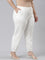 Women Solid Cream Mid Rise Cotton Casual Joggers