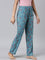 Women Printed Blue Mid Rise Woven Viscose Lounge Pants