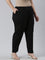 Women Solid Black Comfort Fit Cotton Pants