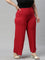 Women Solid Cherry Viscose Mid Rise Knit Palazzos