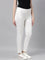 Women Solid White Mid Rise Shiny Pants