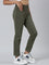 Girls Solid Olive Green Jeggings