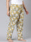 Women Printed Yellows Cotton Knit Lounge Pants