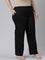 Women Solid Black Cotton Wide Leg Pants