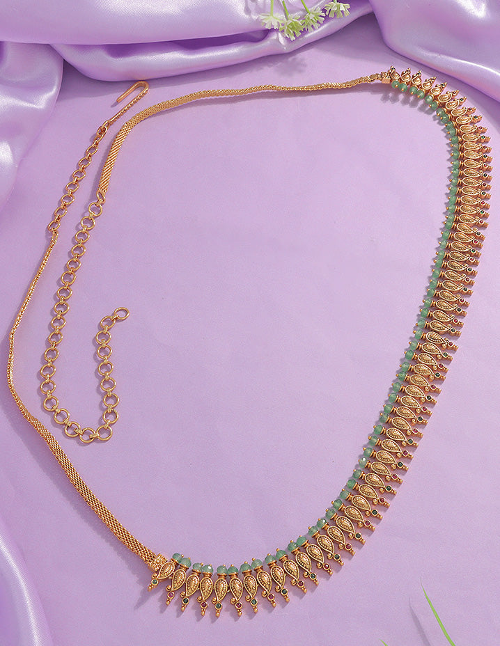 Designer Kempu Mango Shape Chain Vaddanam