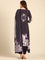 Deep Purple Rayon fabric three piece printed suit