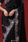 Night Black Tissue Organza Saree With Hand Embroidery
