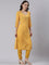 Mustard muslin printed three piece set