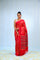 Deep Red Ikkat Patola Silk Saree With Jaal Design