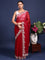 Maroon Organza Aari Embroidery Saree