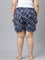 Women Printed Blue Cotton Knit Lounge Shorts