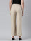 Women Light Beige Linen Cargo Pant