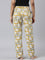 Women Printed Yellows Cotton Knit Lounge Pants