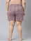 Women Printed Purple Cotton Knit Lounge Shorts