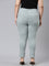 Women Solid Sky Blue Mid Rise Cropped Jeggings