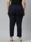 Women Solid Navy Crepe Pants