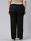 Women Solid Black Cotton Wide Leg Pants