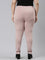 Women Solid Baby Pink Stretch Ponte Pants