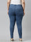 Women Dark Blue Striped Denim Jeggings