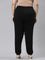 Women Solid Black Mid Rise Cotton Casual Joggers